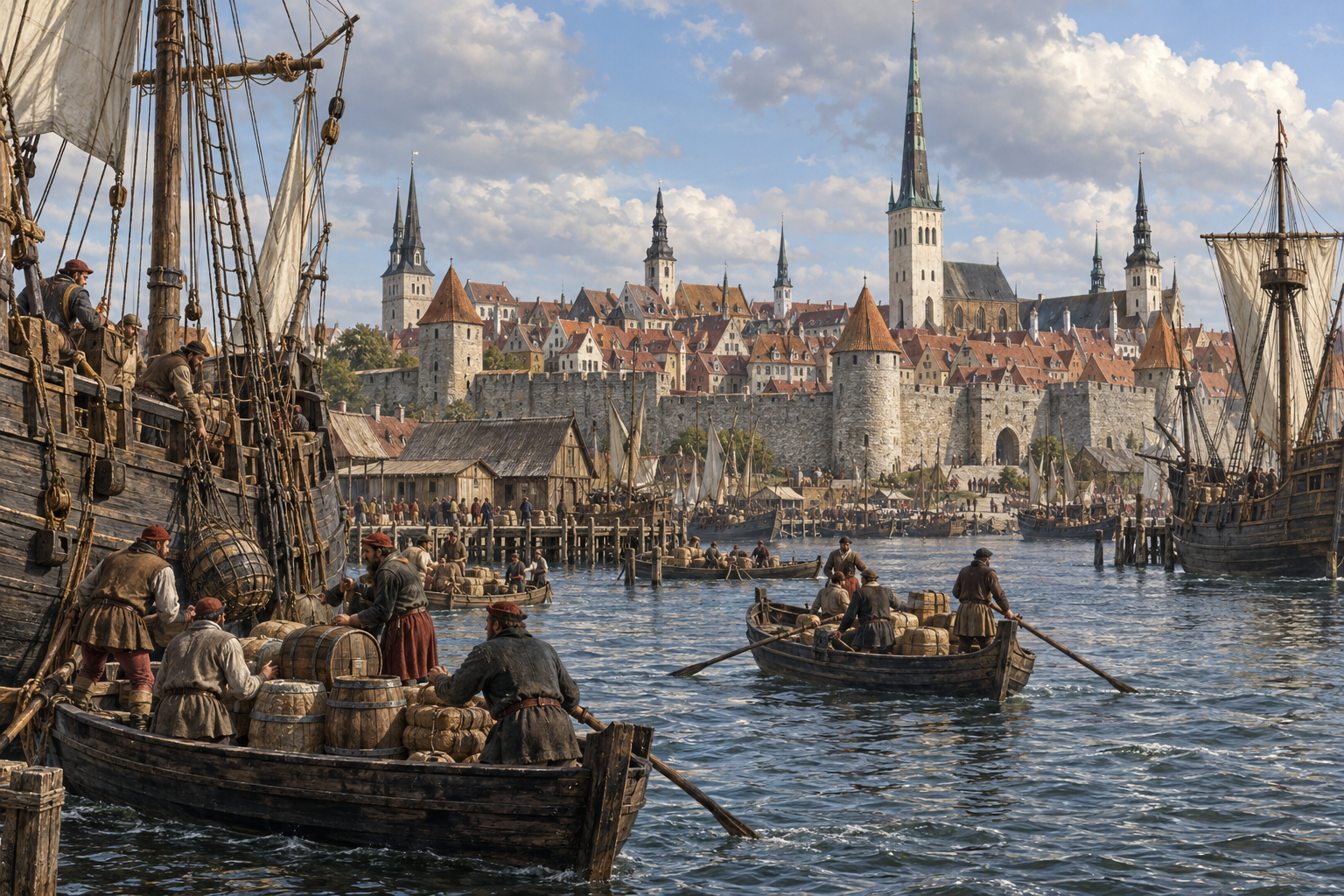 Reval och delar av norra Estland ställde sig under svensk överhöghet 1561. Den rekonstruerade hamnvyn illustrerar handeln och sjövägarna som gav Eriks Östersjöpolitik dess strategiska betydelse.