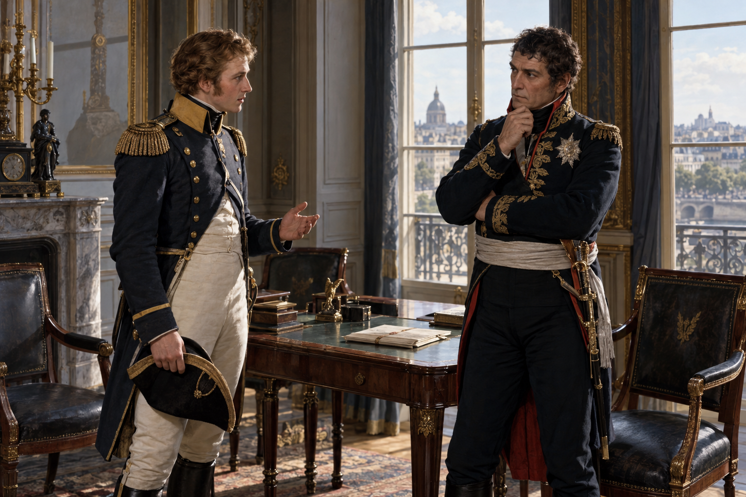 Sommaren 1810 tog löjtnant Carl Otto Mörner kontakt med Bernadotte i Paris utan mandat att erbjuda honom tronföljden. Rekonstruktion av mötet som bidrog till att göra marskalken till en verklig kandidat.
